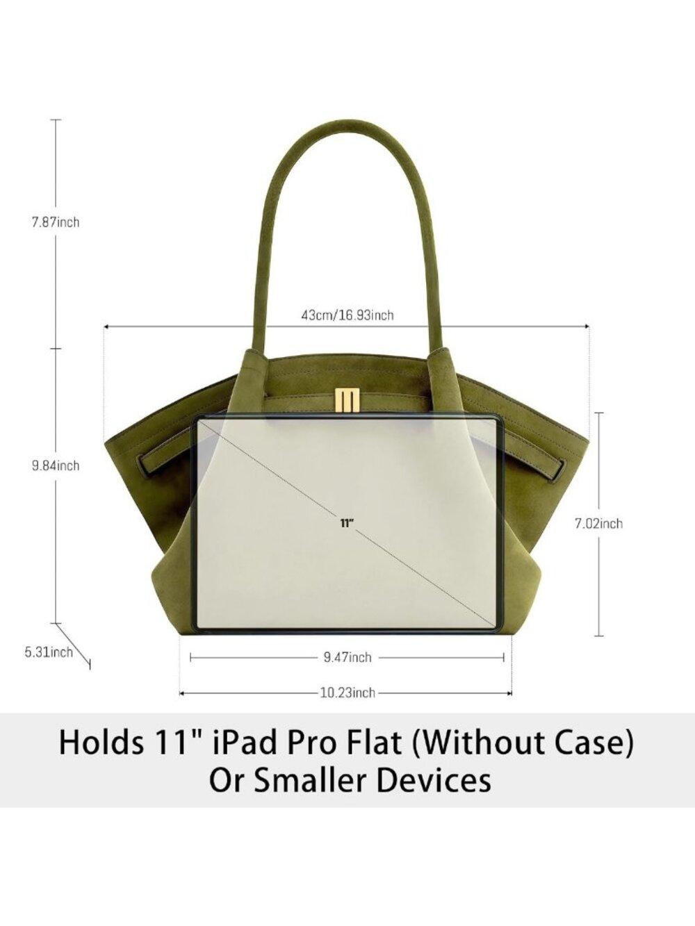 Stylish Vegan Leather Tote Bag for Women - Chic Shoulder Bag for Everyday Use - Picture 4 of 5